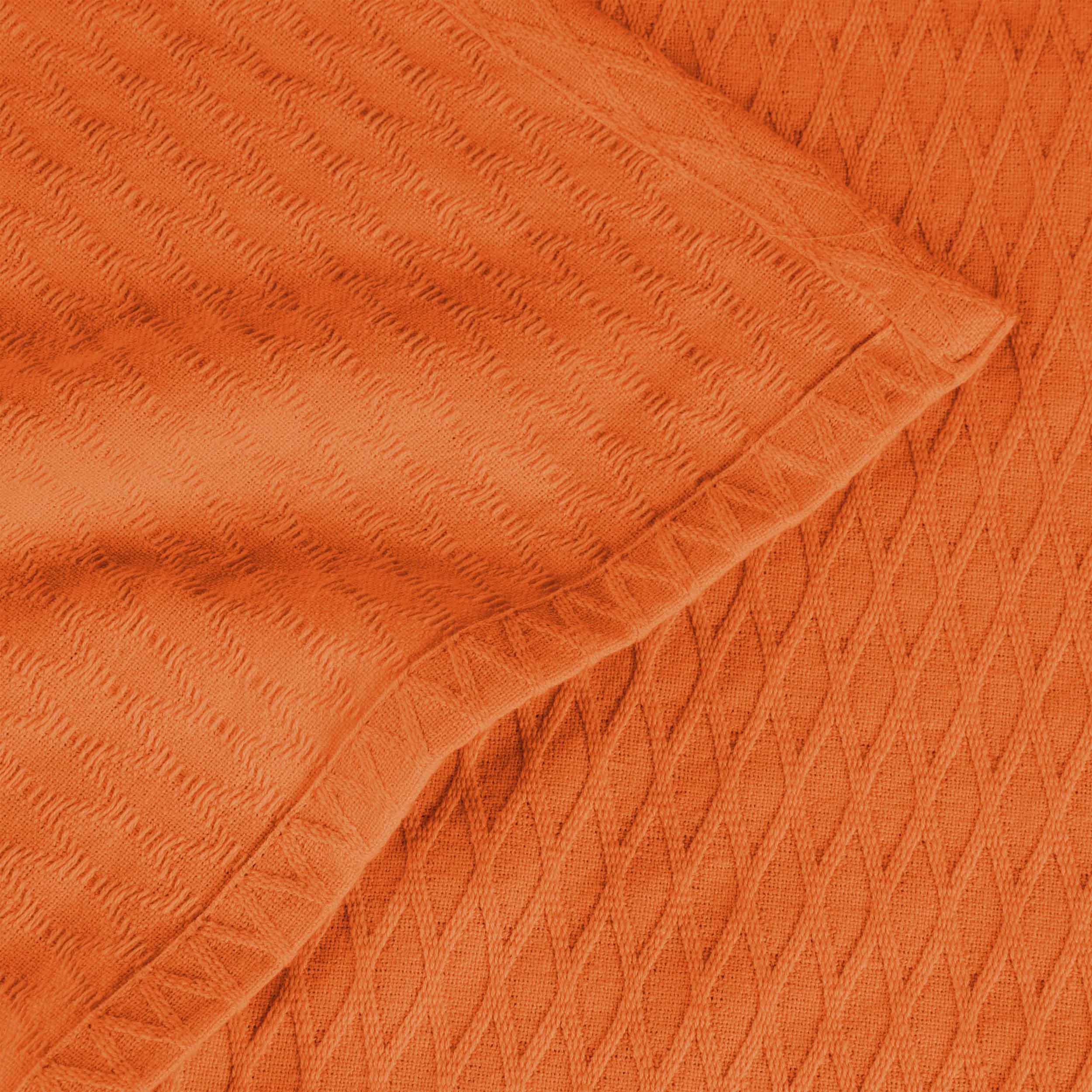 Premium Cotton All-Season Diamond Pattern Bed Blanket & Sofa Throw - Soft Cozy Blanket for Bedroom, Living Room, Travel and Gift Giving