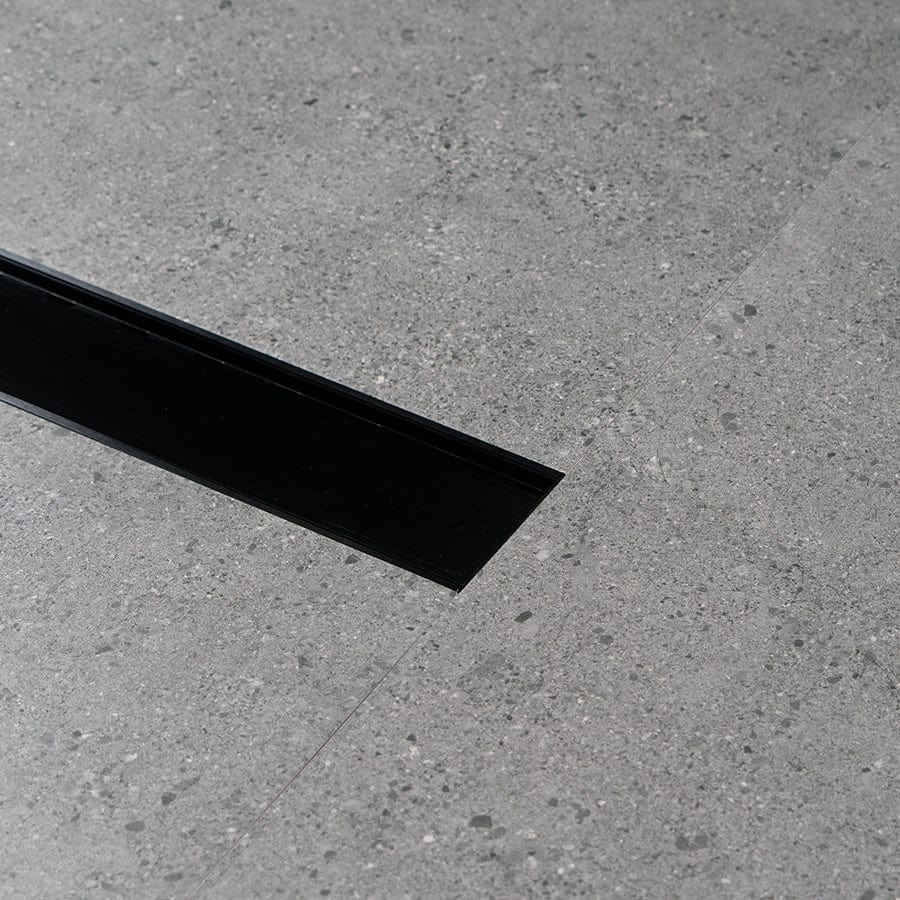 1M Matte Black Aluminum Floor Drain - Heavy Duty Shower Drain for Bathroom, Basement & Outdoor Use