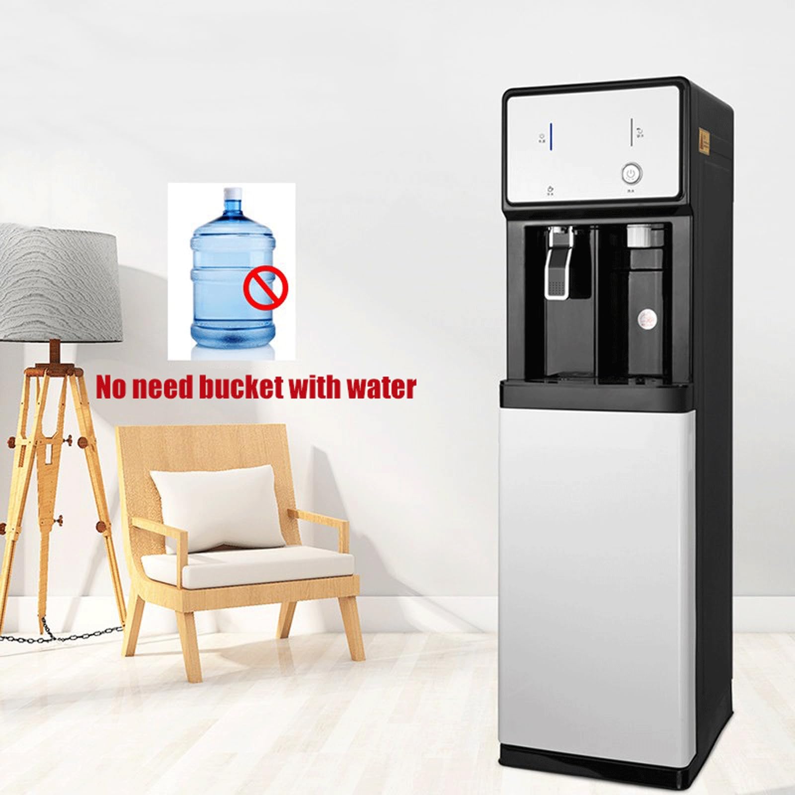Commercial Standalone Cold Water Dispenser with Installation Kit - Floor Water Cooler for Offices, Restaurants & Retail Stores