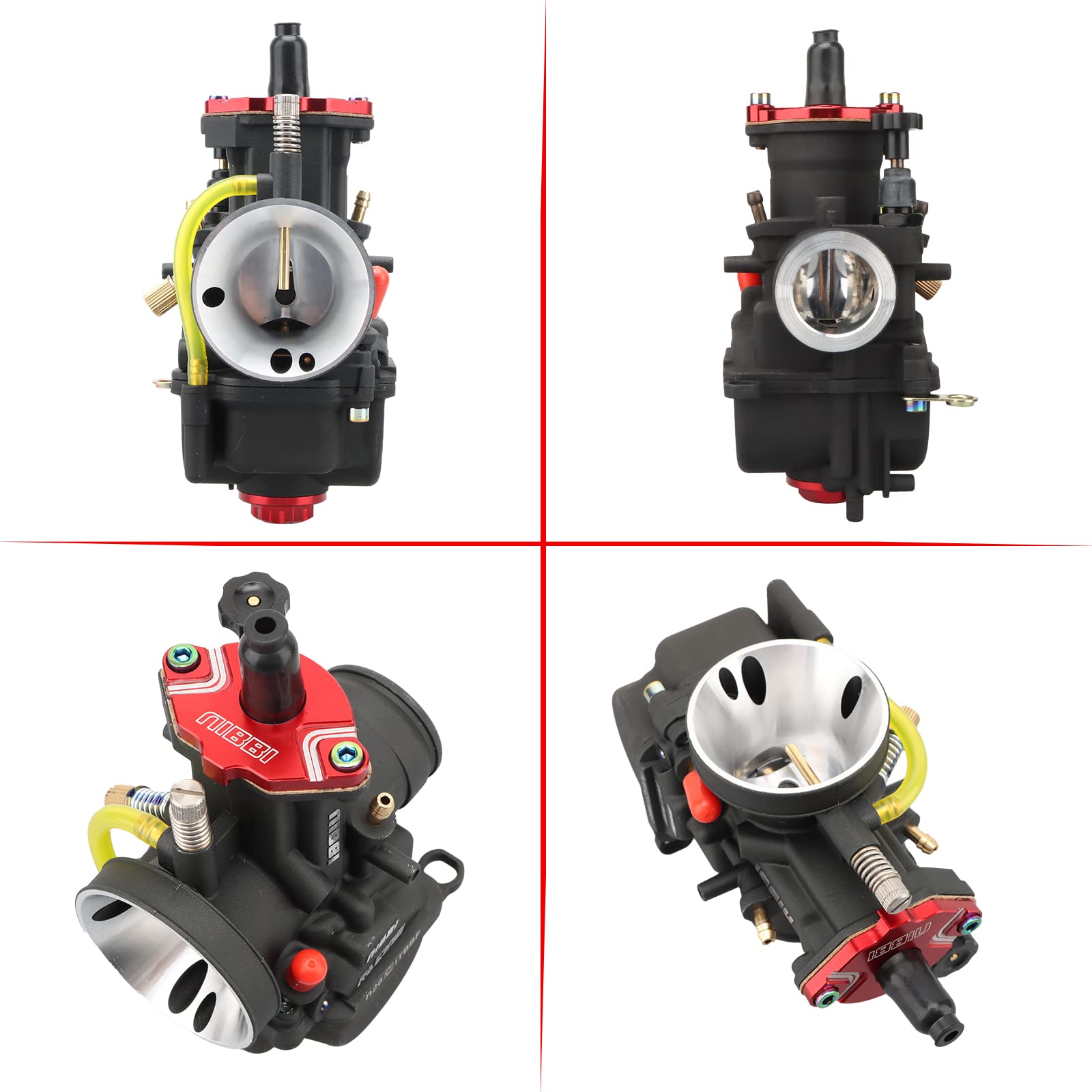 NIBBI 28mm PWK Carburetor for 200cc-250cc Motorcycle Engines - Compatible with Dirt Bikes, Mini Bikes, Pit Bikes & GY6 ATVs - Includes Carb Jets - High Performance Air Fuel Mixture Tuning for Off-Road Racing & Trail Riding