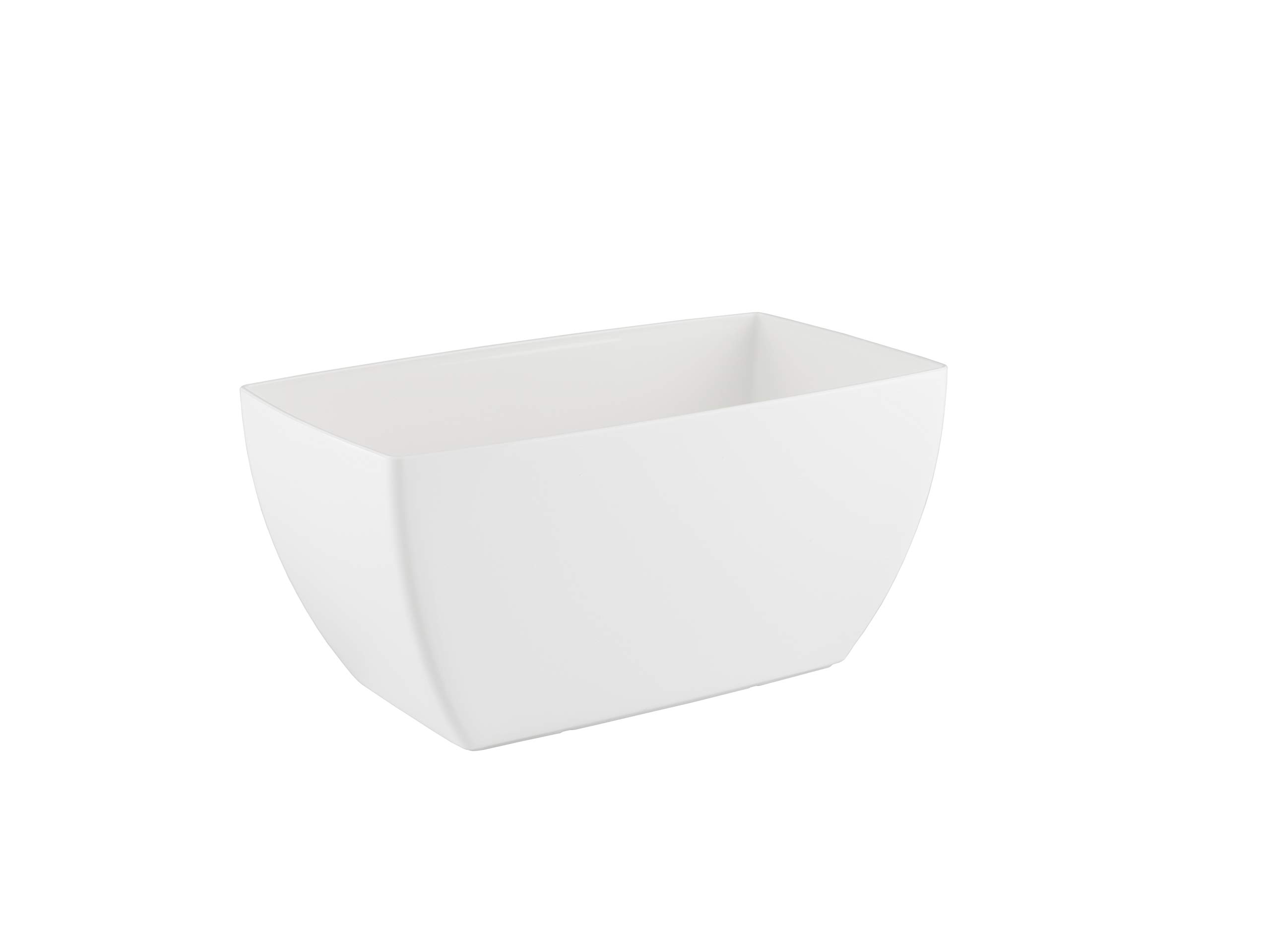 Siena White Plant Box 40cm - Modern Flower Pot for Indoor & Outdoor Decor, Balcony, Garden, and Home Office Plants