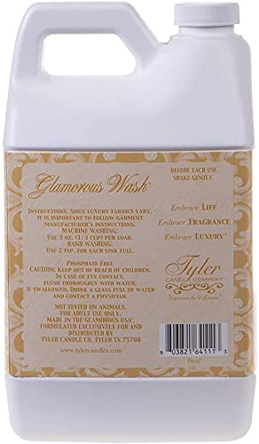 Tyler Candle Glamorous Wash Diva 64 oz (Half Gallon) Laundry Detergent with Scented Sachet Pouch - Fresh Scent for Clothes, Linens & Towels