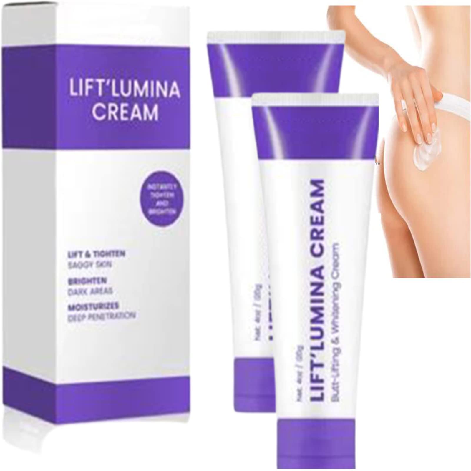 Blusoms Liftlumina Anti-Cellulite Cream - Hot Massage Oil for Butt & Belly Tightening, Collagen Boosting Firming Cream (60g, 2Pcs) - Perfect for Body Contouring & Skin Tightening at Home Spa