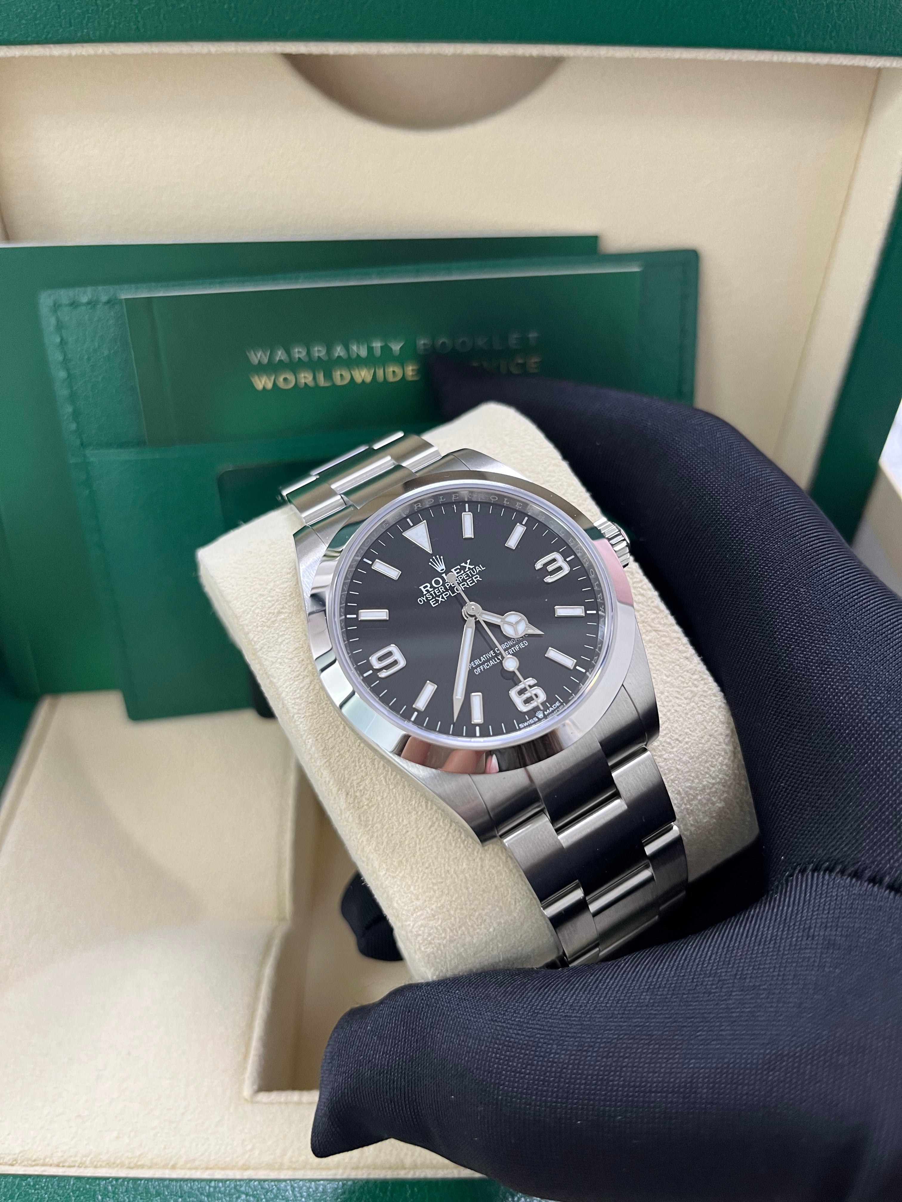 Rolex Explorer 40mm Oystersteel Men's Watch with Black Arabic Dial & Oyster Bracelet 224270 - Perfect for Outdoor Adventures, Business Meetings, and Luxury Collectors