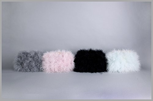 Women's Faux Fur Feather Clutch Shoulder Bag - Elegant Evening Purse for Parties, Weddings & Date Nights