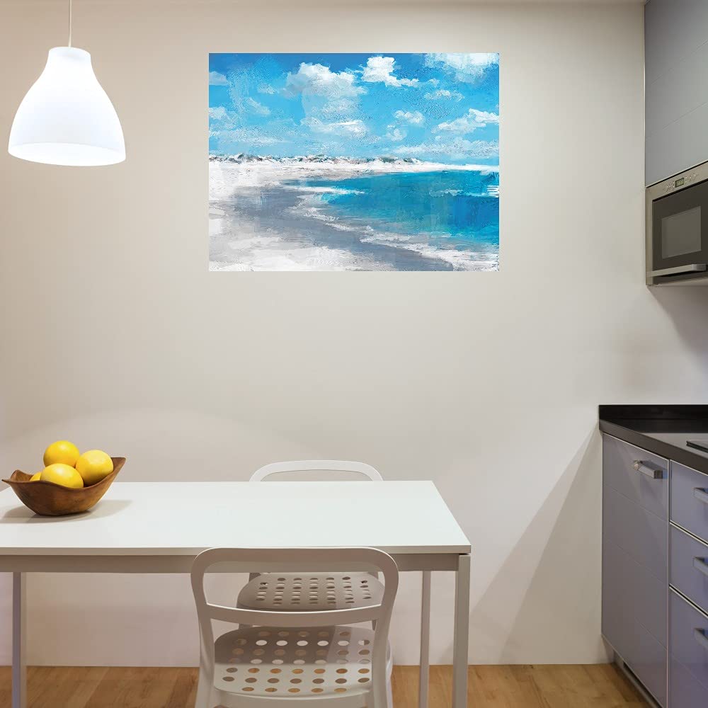 Low Tide Fine Art Canvas Wall Decor - 32x24 Inches - Ready to Hang Coastal Painting for Living Room, Bedroom, Office - Perfect for Beach House & Coastal Theme Decor