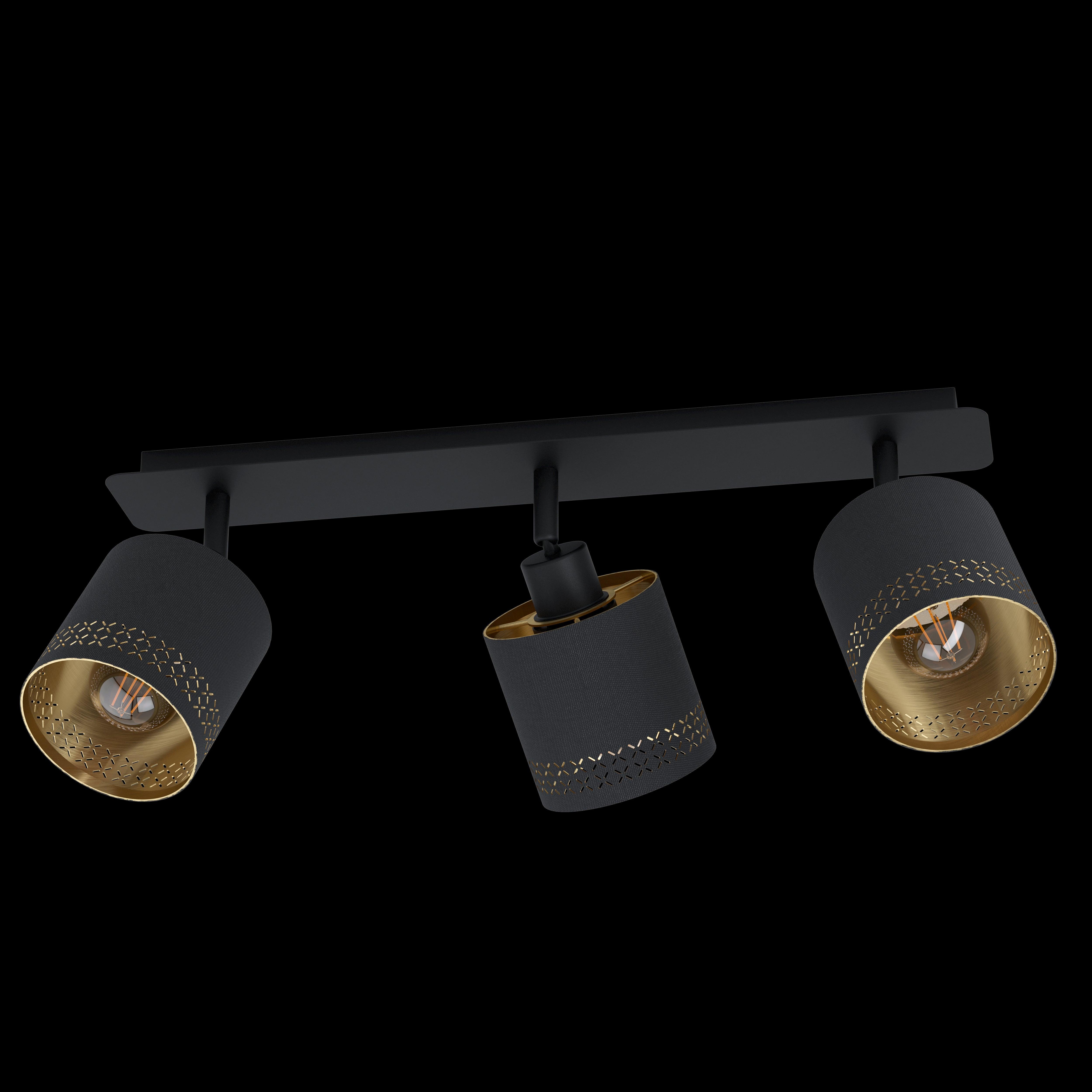 Eglo Esteperra 3-Light Black & Gold Spotlight Bar - Modern Ceiling Lighting for Living Room, Bedroom, and Dining Room