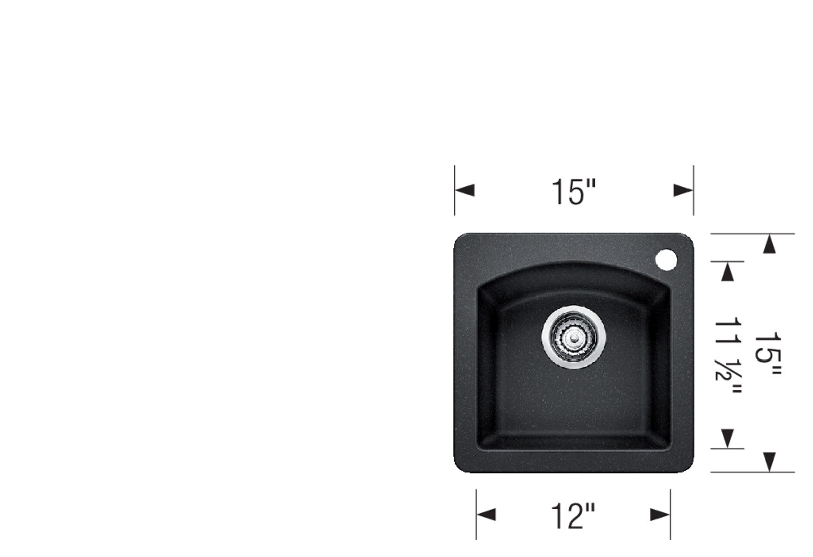 Blanco Diamond Bar Sink - Dual Mount SILGRANIT Kitchen Sink for Modern Homes | Perfect for Food Prep & Entertaining