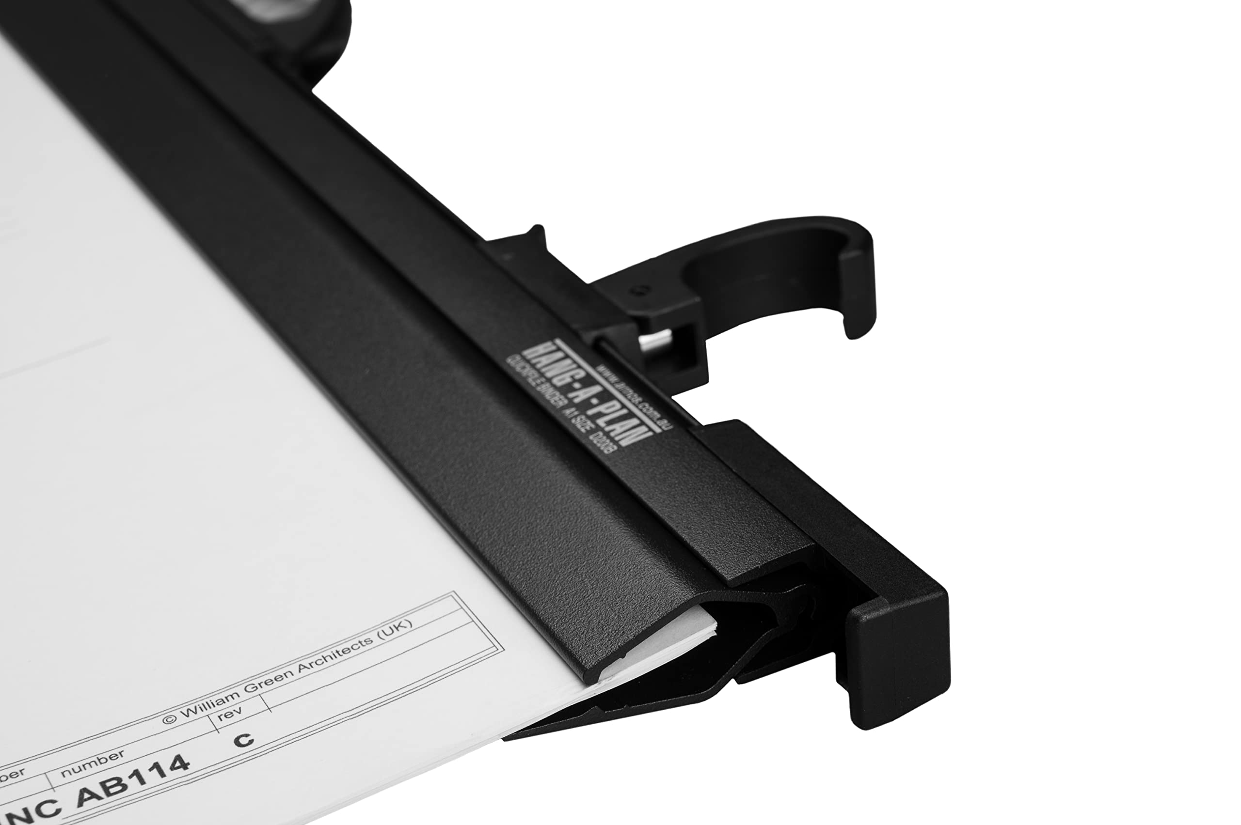 Hang-A-Plan 30-36 Inch Quickfile Hanging Clamp - Black File Holder for Blueprints & Documents - Heavy Duty Clamp Holds Up to 150 Sheets - Perfect for Architects, Engineers & Office Organization