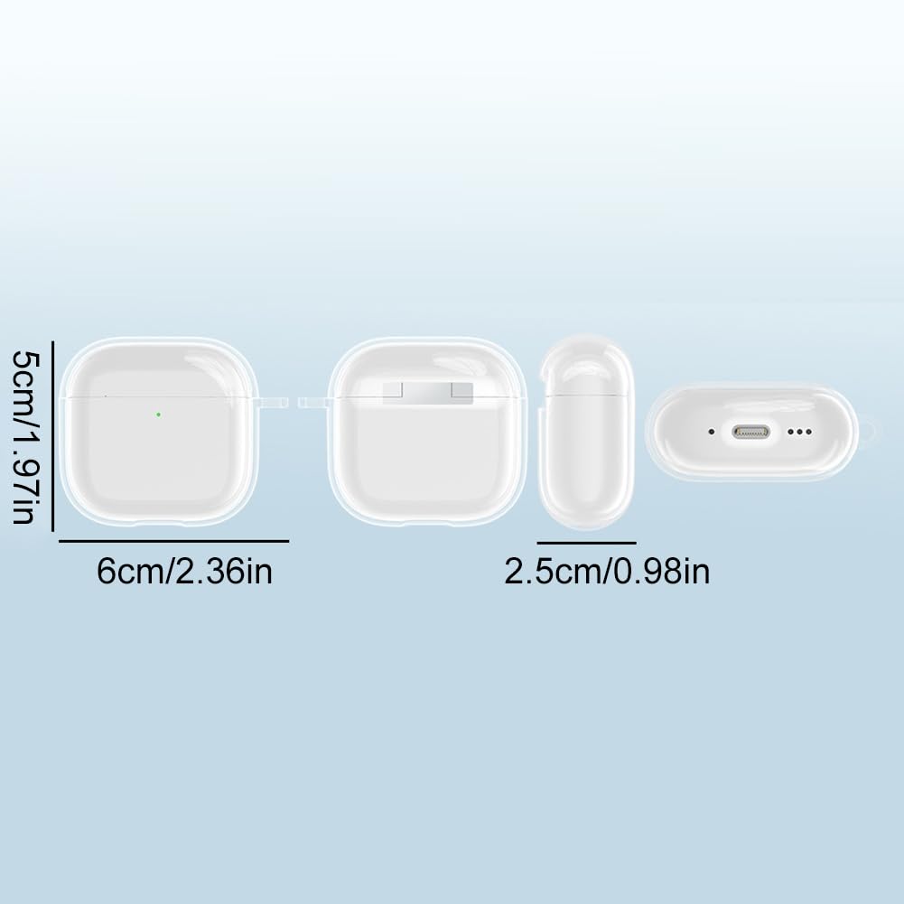 GETBSTOOP Clear TPU Protective Case with Carabiner for Apple AirPods 4 (2024) - Shockproof Wireless Earphone Cover for Gym, Running, Travel & Outdoor Activities