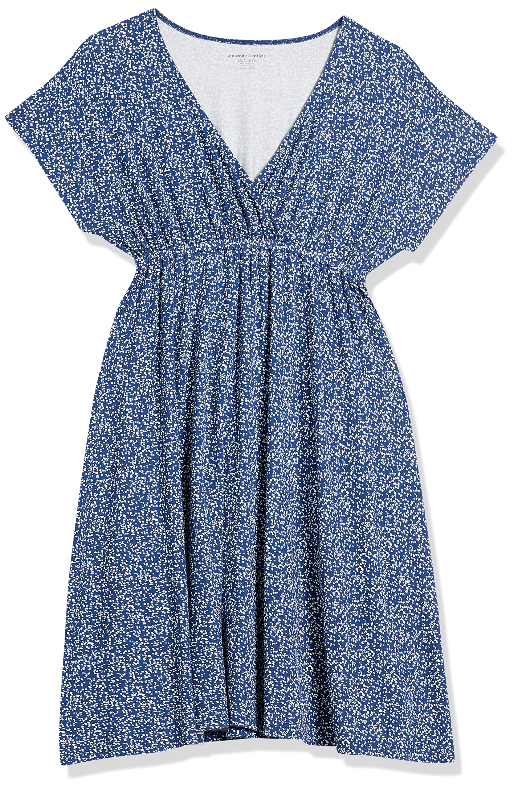 Amazon Essentials Women's Surplice Dress - Flattering Wrap Style, Plus Size Options (S-XL) | Perfect for Office Wear, Date Nights & Summer Vacations