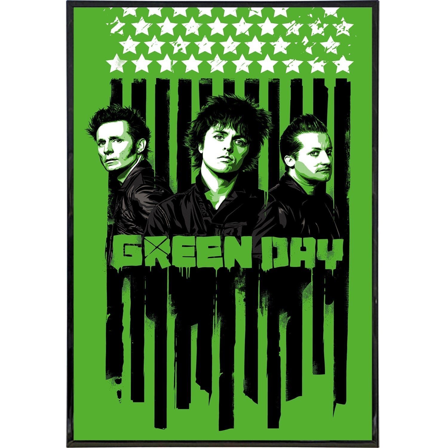 Green Day Poster Print - High Quality Band Wall Art Decor for Bedroom, Living Room & Office - Perfect Gift for Music Fans & Punk Rock Enthusiasts