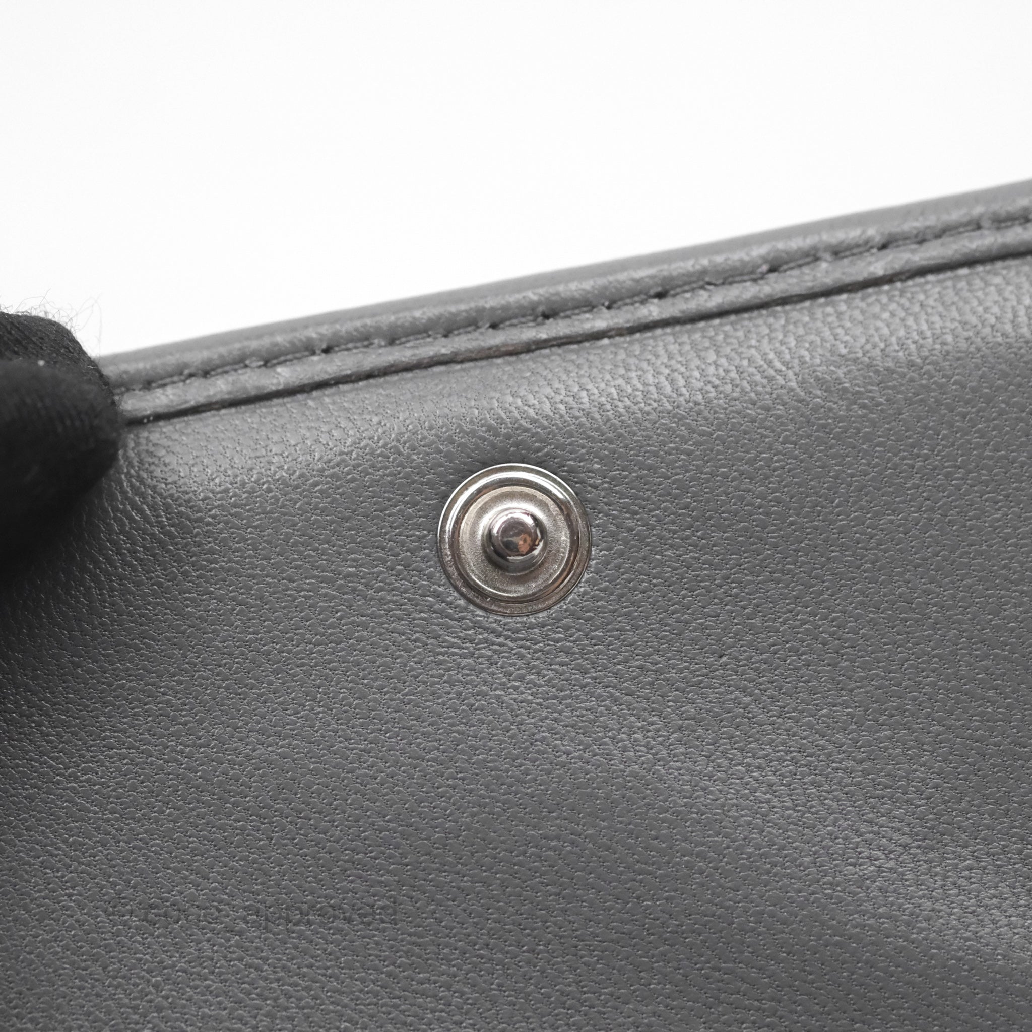 Chanel 19 Grey Lambskin Short Trifold Wallet with Silver Hardware - Luxury Compact Wallet for Women, Perfect for Everyday Use & Travel Essentials