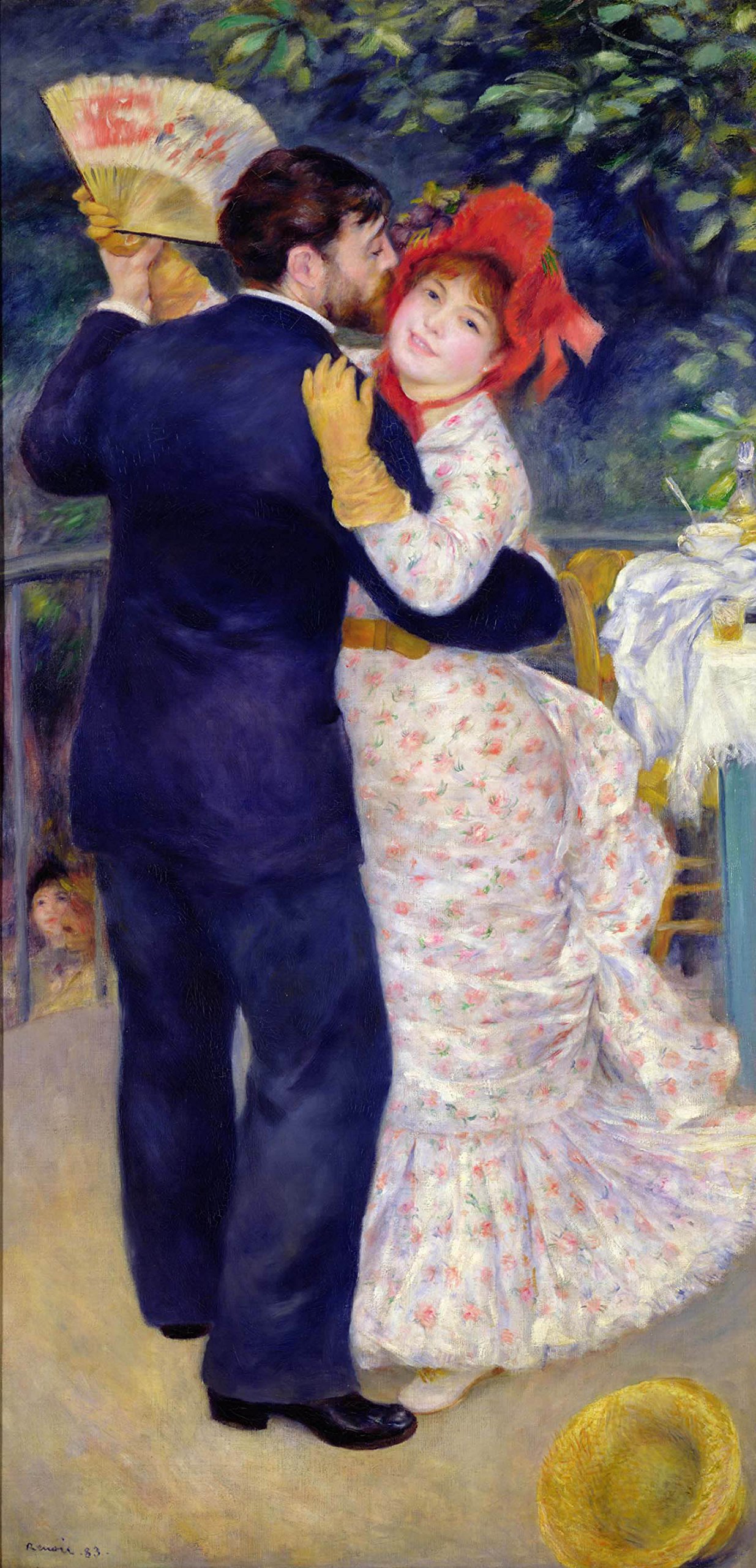 Wallhogs Renoir A Dance in The Country (1883) Glossy Art Poster Print - 17.5x36 Inches - Vintage French Impressionist Wall Decor for Living Room, Bedroom & Office