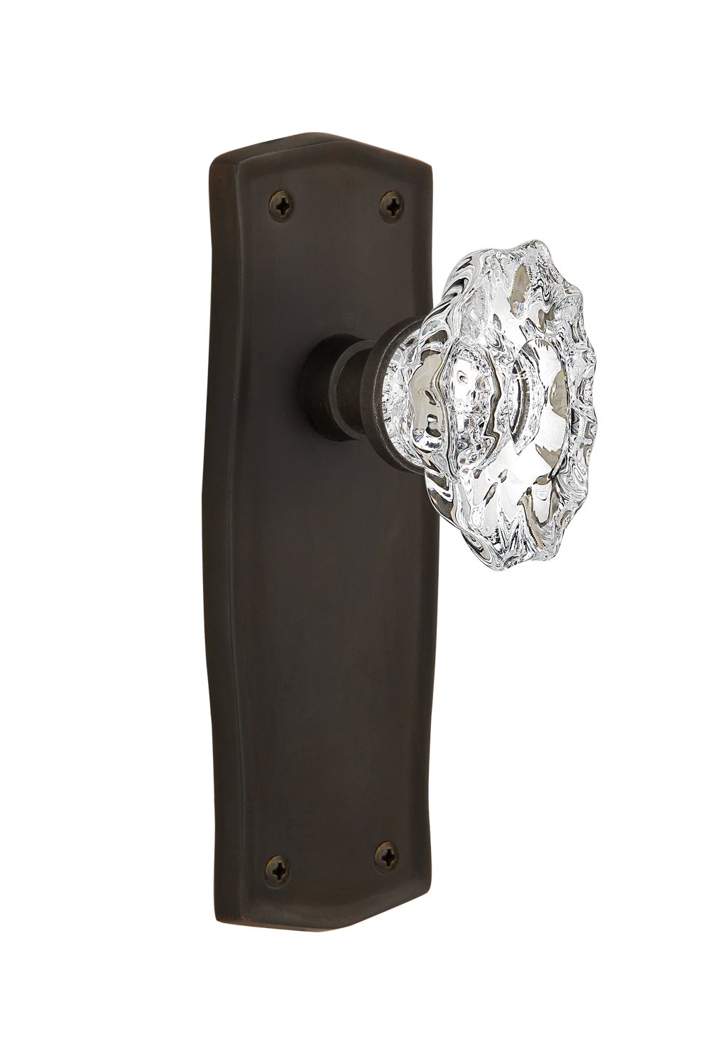Nostalgic Warehouse Prairie Plate with Chateau Knob - Double Dummy Oil-Rubbed Bronze Door Handle for Vintage Home Decor & Cabinet Hardware Upgrade | Perfect for Farmhouse, Cottage & Rustic Style Interiors