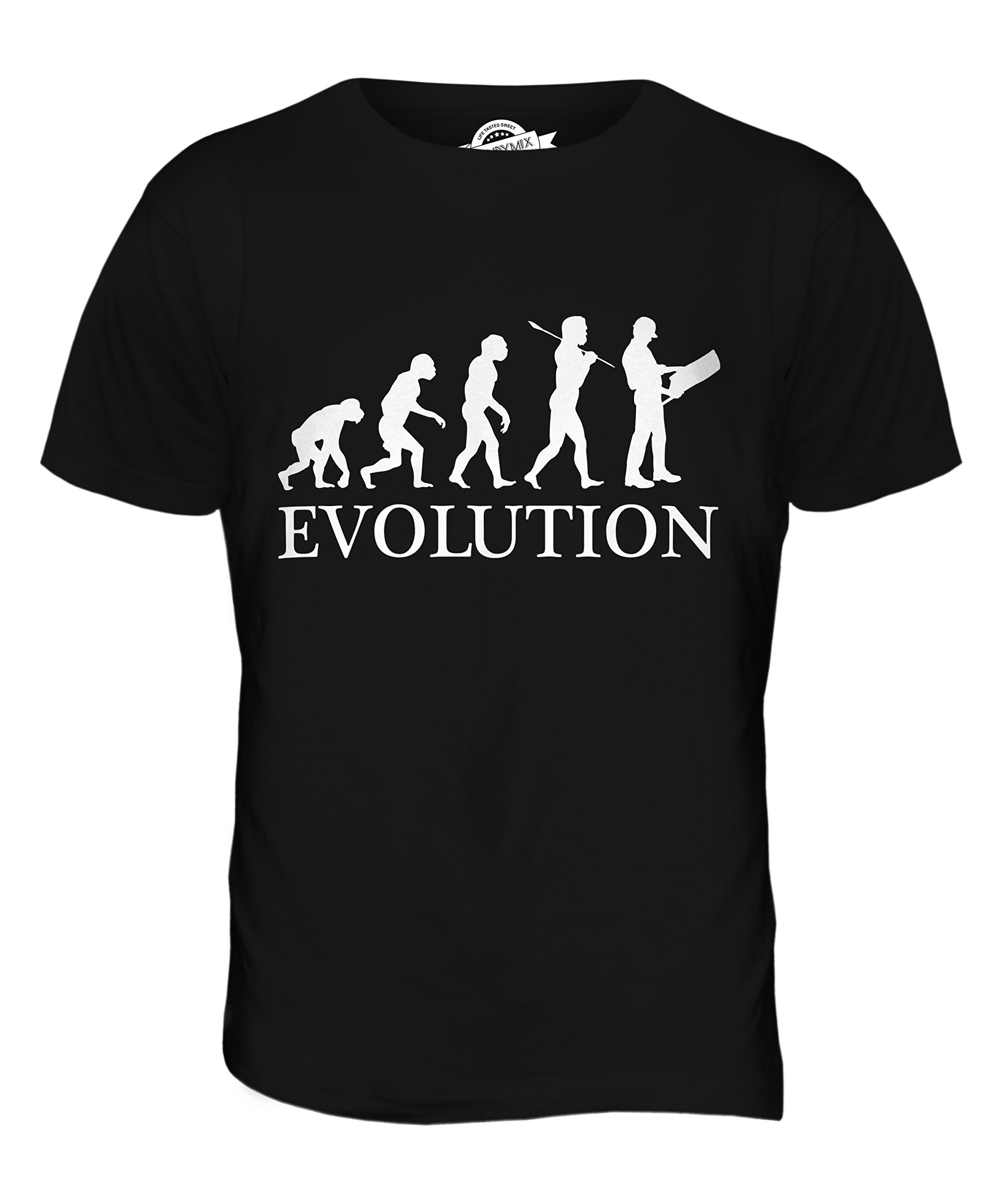 Men's Construction Site Manager Evolution Of Man Graphic T-Shirt - Funny Work Crew Tee for Builders, Contractors & Engineers - Perfect for Job Sites, Construction Gifts & Casual Wear