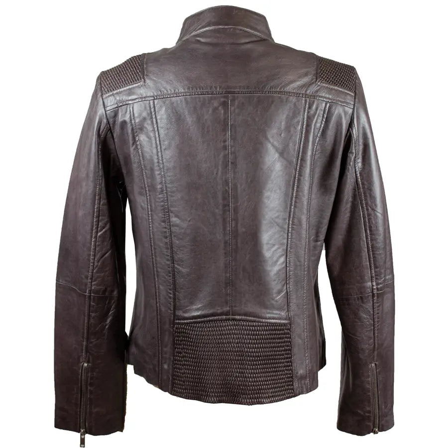 BOL Women's Basket Weave Accent Leather Jacket - Stylish Faux Leather Biker Jacket for Women | Perfect for Casual Outfits, Date Nights & Fall Fashion