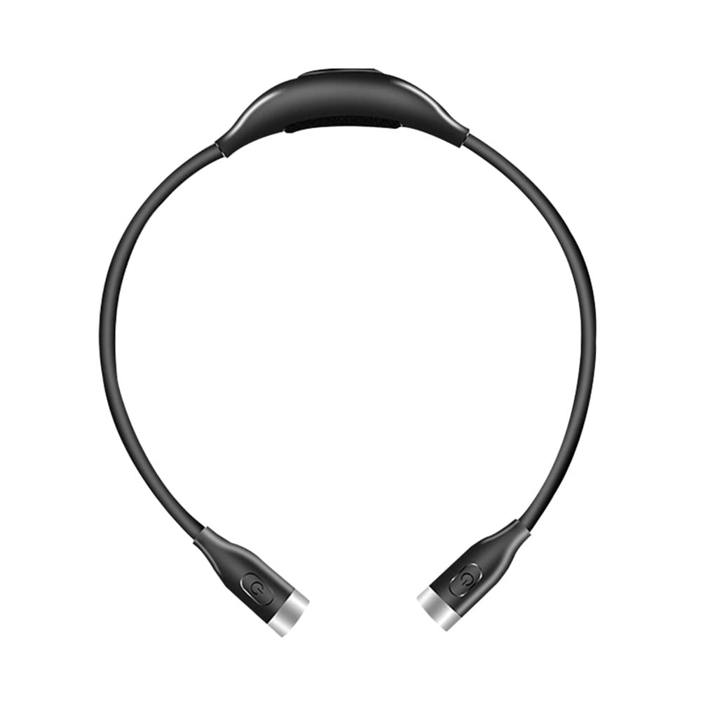 Rechargeable Hands-Free LED Book Light for Reading in Bed - 360° Flexible Neck Light with Bendable Arms, Long-Lasting Battery - Perfect for Night Reading, Knitting, Studying & Crafting (Black)