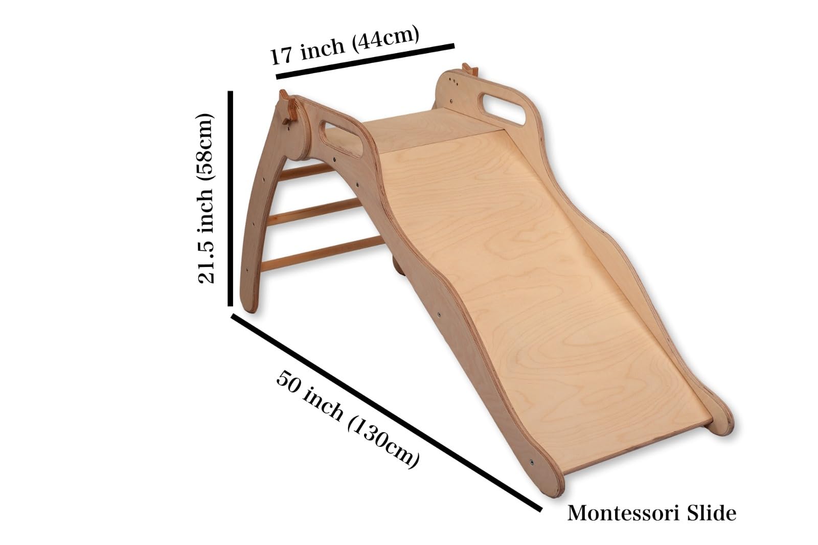 Montessori Wooden Slide for Kids - Freestanding Indoor Play Slide for Toddlers & Preschoolers | Safe & Durable Wooden Gym Slide for Home, Nursery, Daycare - Perfect for Montessori Education & Active Play