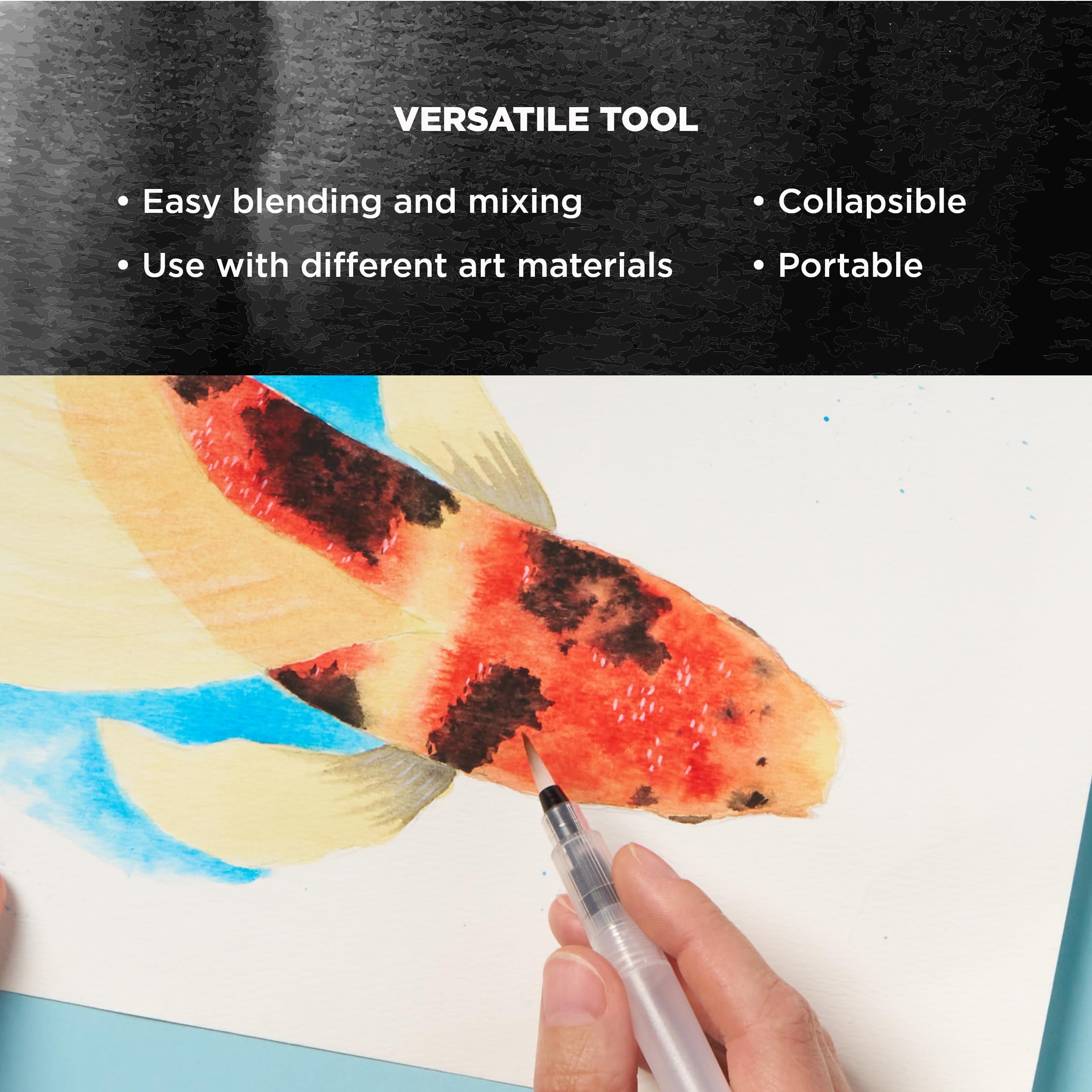 SAKURA Koi Water Brush - Medium Tip Watercolor Brush with 4ml Tank - Perfect for On-the-Go Painting and Sketching