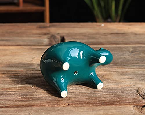 123Arts Ceramic Cat Planter - Cute Succulent & Flower Pot with Drainage Hole - Perfect for Home Decor, Office Desk, Garden & Gift Giving