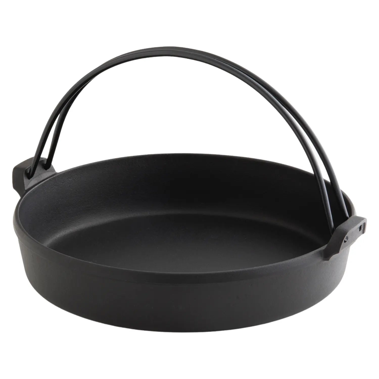 Premium Iwachu Nambu Cast Iron Sukiyaki Pan with Wooden Handle - Authentic Japanese Hot Pot & Tabletop Cooking for Sukiyaki, Shabu Shabu & More