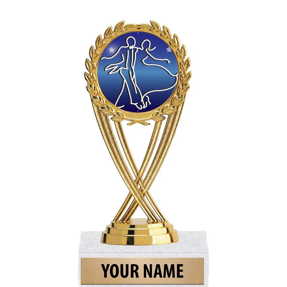 5.5 Inch Gold Latin Ballroom Dance Trophies - Custom Olympia Award for Competitions, Performances, and Ceremonies