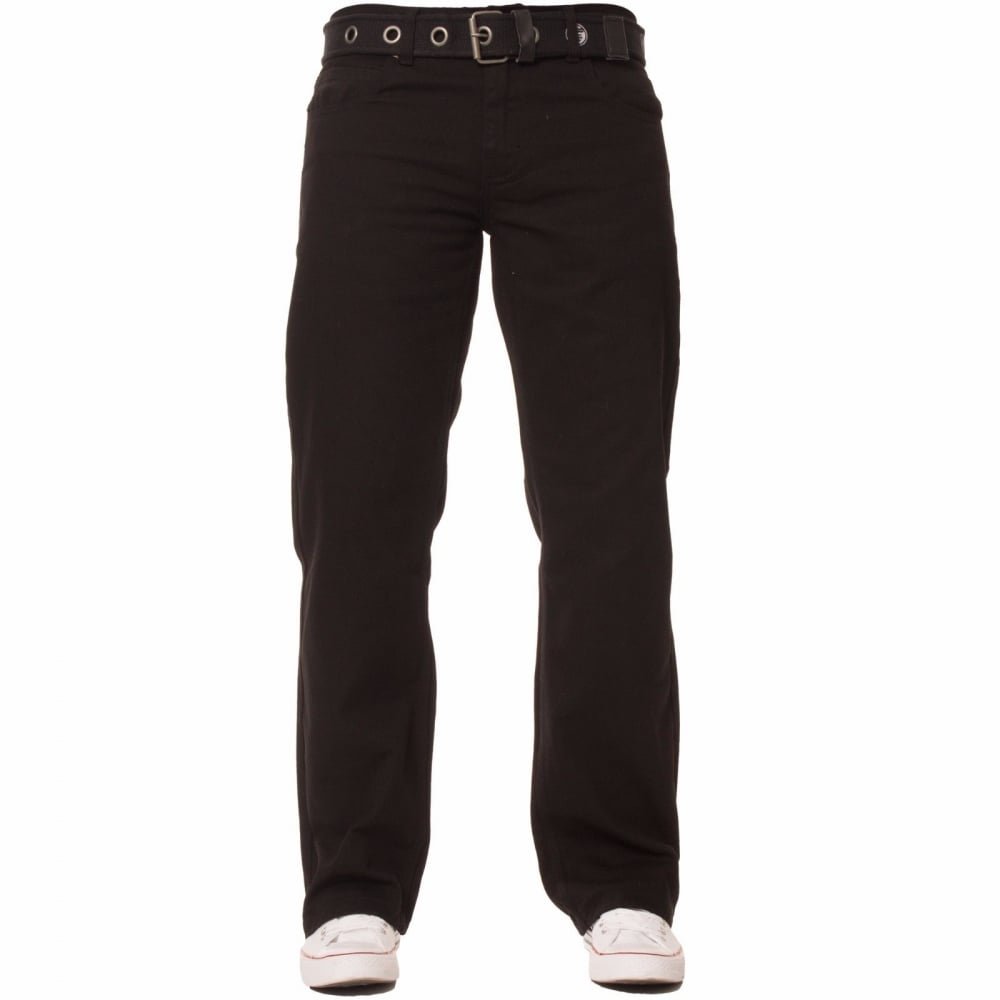 Enzo Men's Designer Bootcut Denim Jeans - Black, Size W30 L32 | Comfortable & Stylish for Casual Wear, Night Out & Everyday Fashion