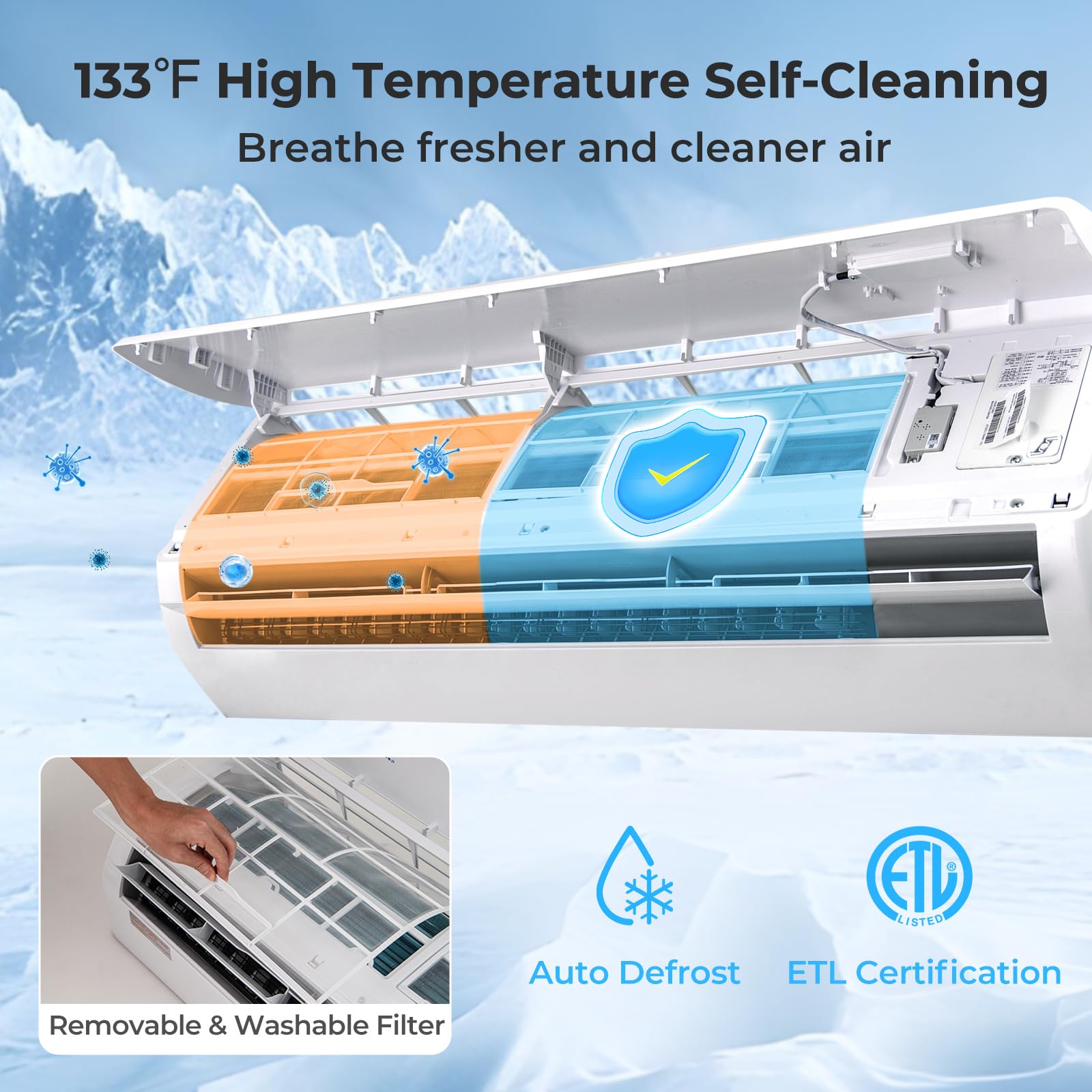 COSTWAY 27k BTU Tri-Zone Mini Split Air Conditioner with WiFi | 19 SEER2 12000 BTU x 3 | Ductless Wall Mounted Inverter AC (Thundrive Series) for Home, Office & Commercial Cooling