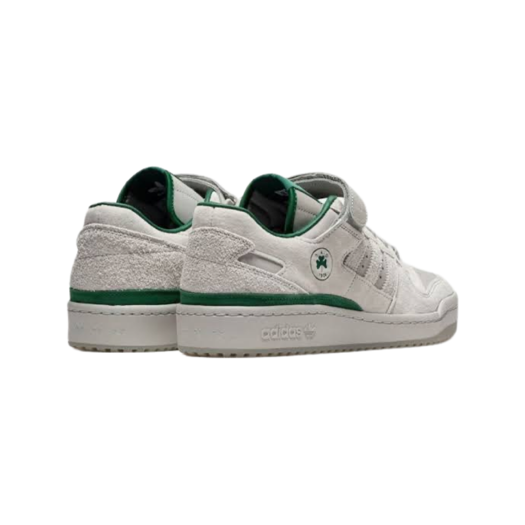 Adidas x BSTN Forum 84 Low Sneakers - Panathinaikos Grey/Two Dark Green/Cloud White - Men's Basketball Shoes for Streetwear & Casual Style