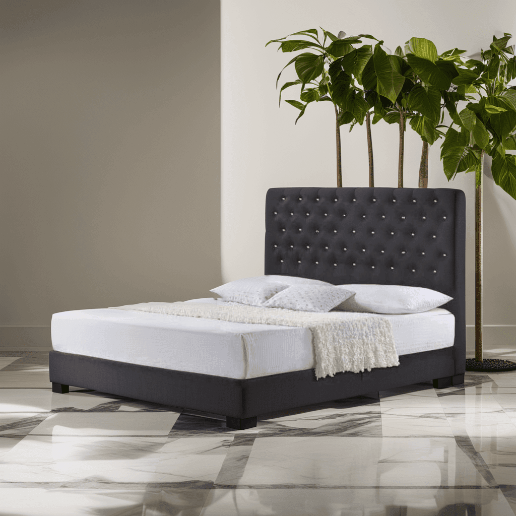 Dark Grey Fabric Bed Frame - Water Repellent, Sturdy & Noise-Free - Perfect for Master Bedroom, Guest Room & Dormitory Use
