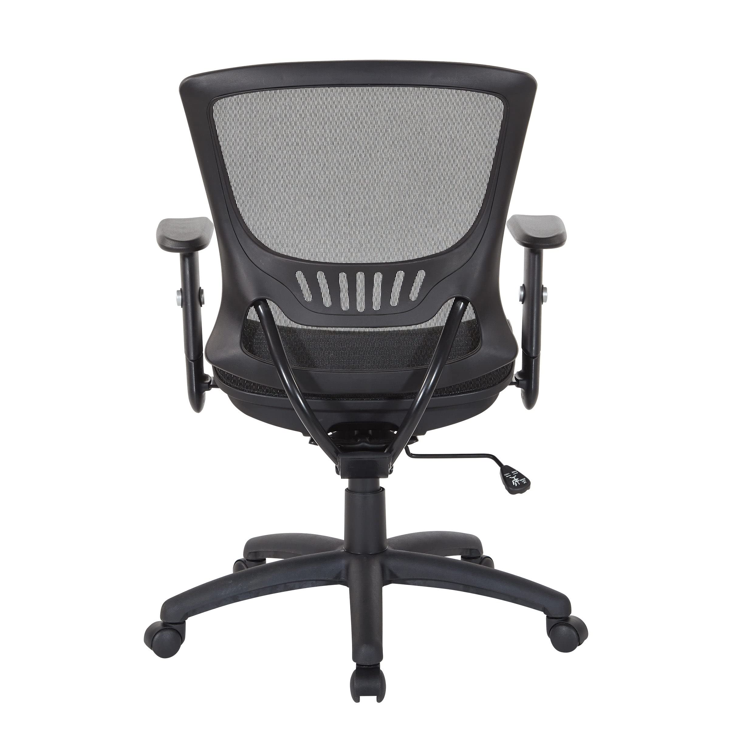 Office Star Ergonomic Mesh Office Chair with Lumbar Support, Adjustable Height & Arms - Breathable Back Support Task Chair for Home & Office Workspace