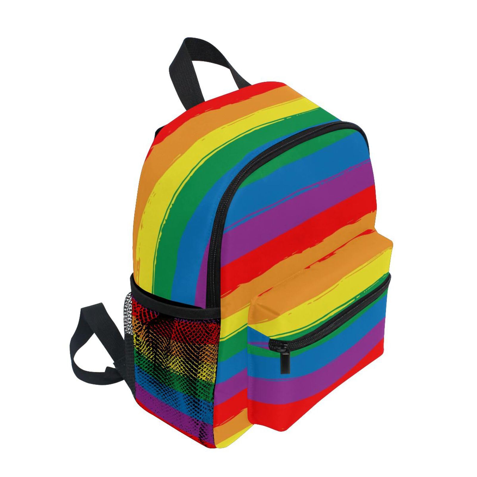 Rainbow Striped Kids Backpack - Lightweight Toddler Book Bag for Preschool, Kindergarten & Daycare - Durable Travel Backpack for Boys & Girls - Perfect for School, Outings & Carrying Toys