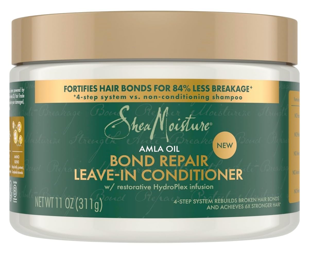 SheaMoisture Amla Oil Bond Repair Hair Care Set - Shampoo, Conditioner, Hair Mask & Leave-In Treatment for Dry Damaged Hair - Strengthens & Repairs Brittle Hair for Daily Use at Home or Salon