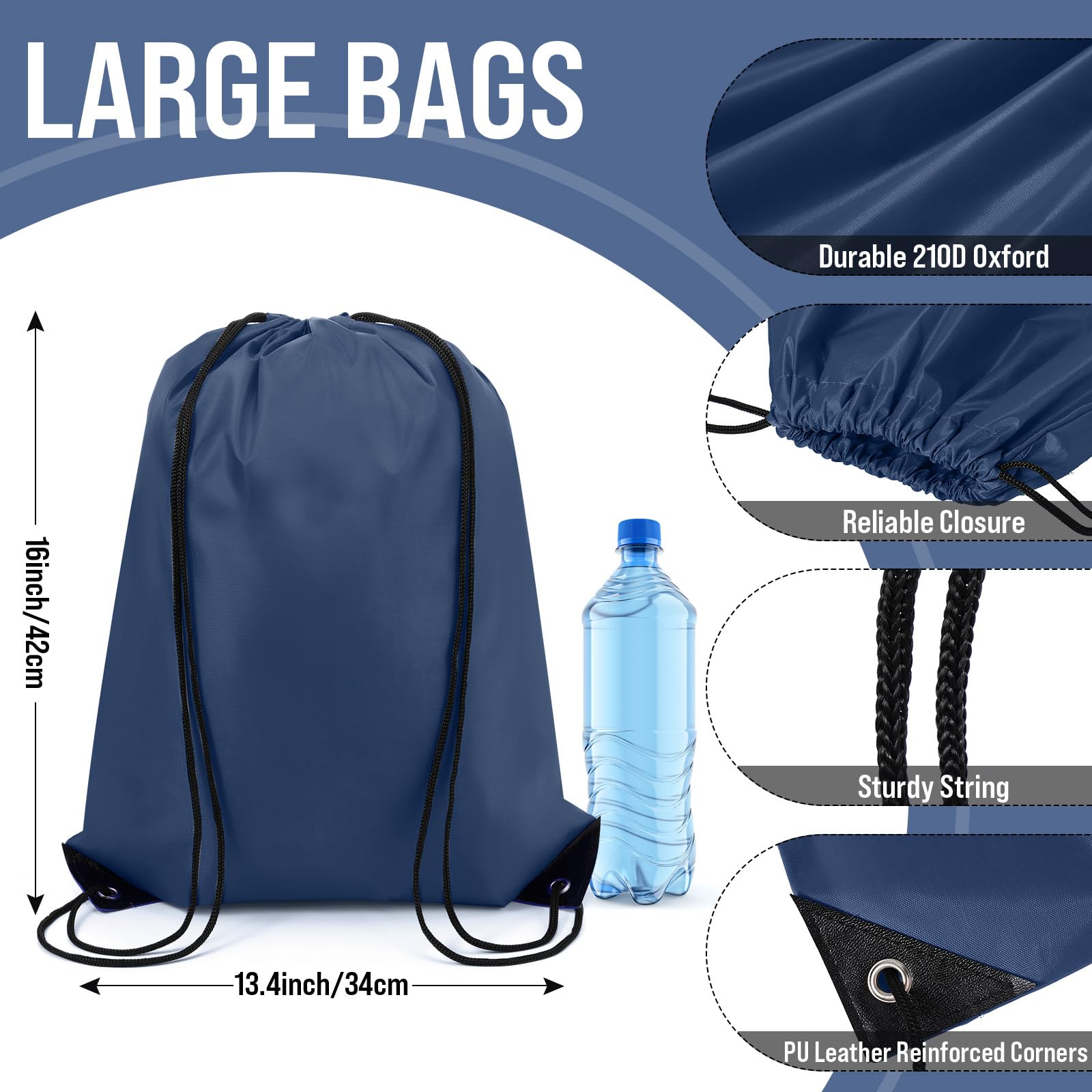 Silkfly 100 Pack Drawstring Backpacks Bulk - Durable Cinch Bags for Gym, School, Travel & Storage - Perfect for Sports, Events, DIY Gifts & Party Favors