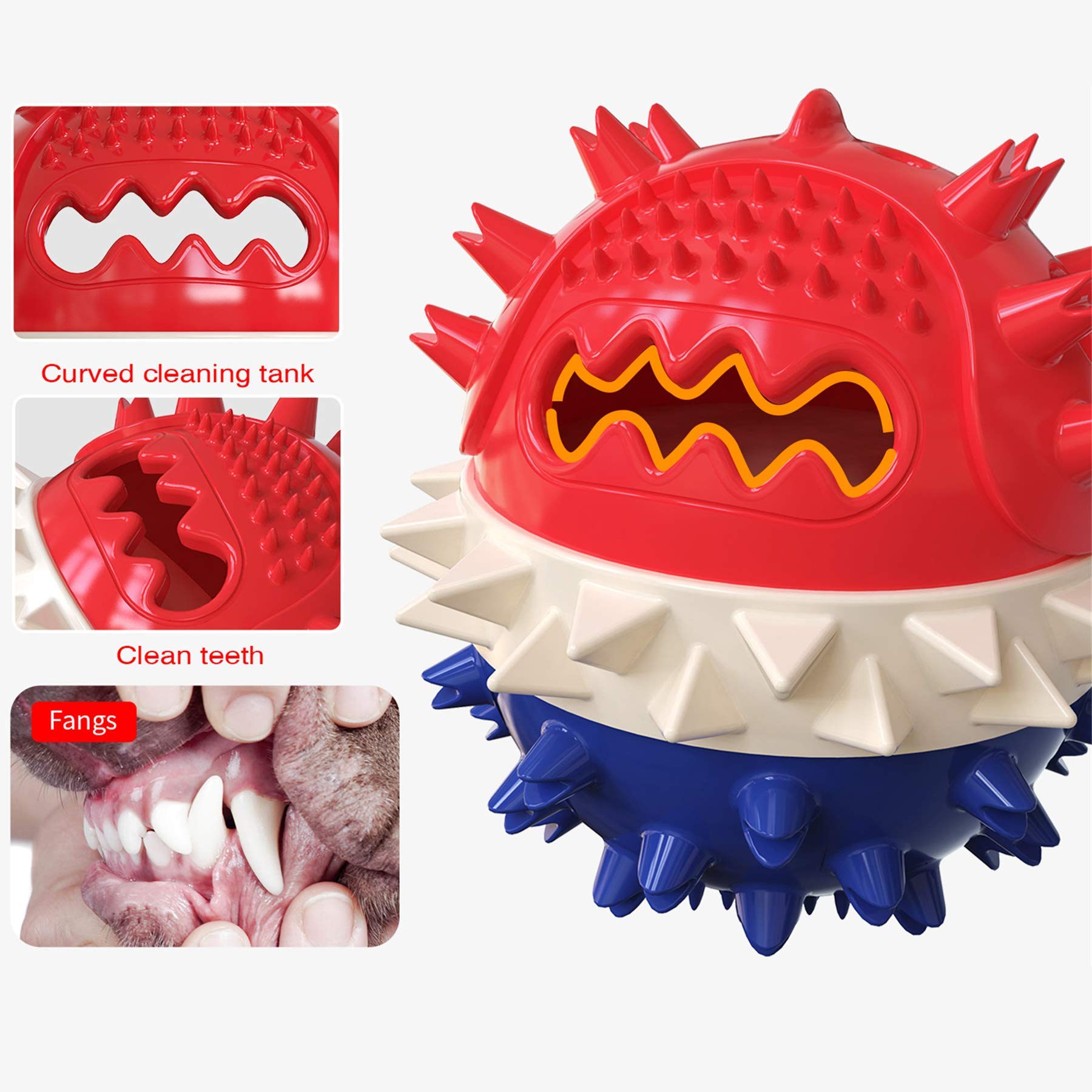 Avaner Interactive Squeaky Dog Chew Toy with Treat Dispenser - Food Leaking Ball for Puppy Training & Teeth Cleaning - Perfect for Playtime, Boredom Relief & Mental Stimulation