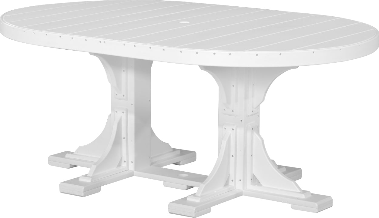 LuxCraft 4' x 6' Oval Dining Table Set for 6 - Modern Kitchen & Dining Room Furniture - Perfect for Family Gatherings, Dinner Parties & Small Spaces