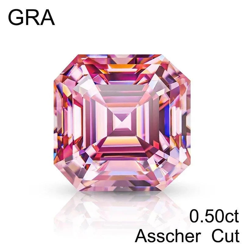 **100% Real Pink Loose Moissanite Gemstone - Lab-Created for Women's Jewelry (Round/Pear/Emerald/Oval Cut) | GRA Certified | Perfect for Engagement Rings, Wedding Bands & Fashion Jewelry**