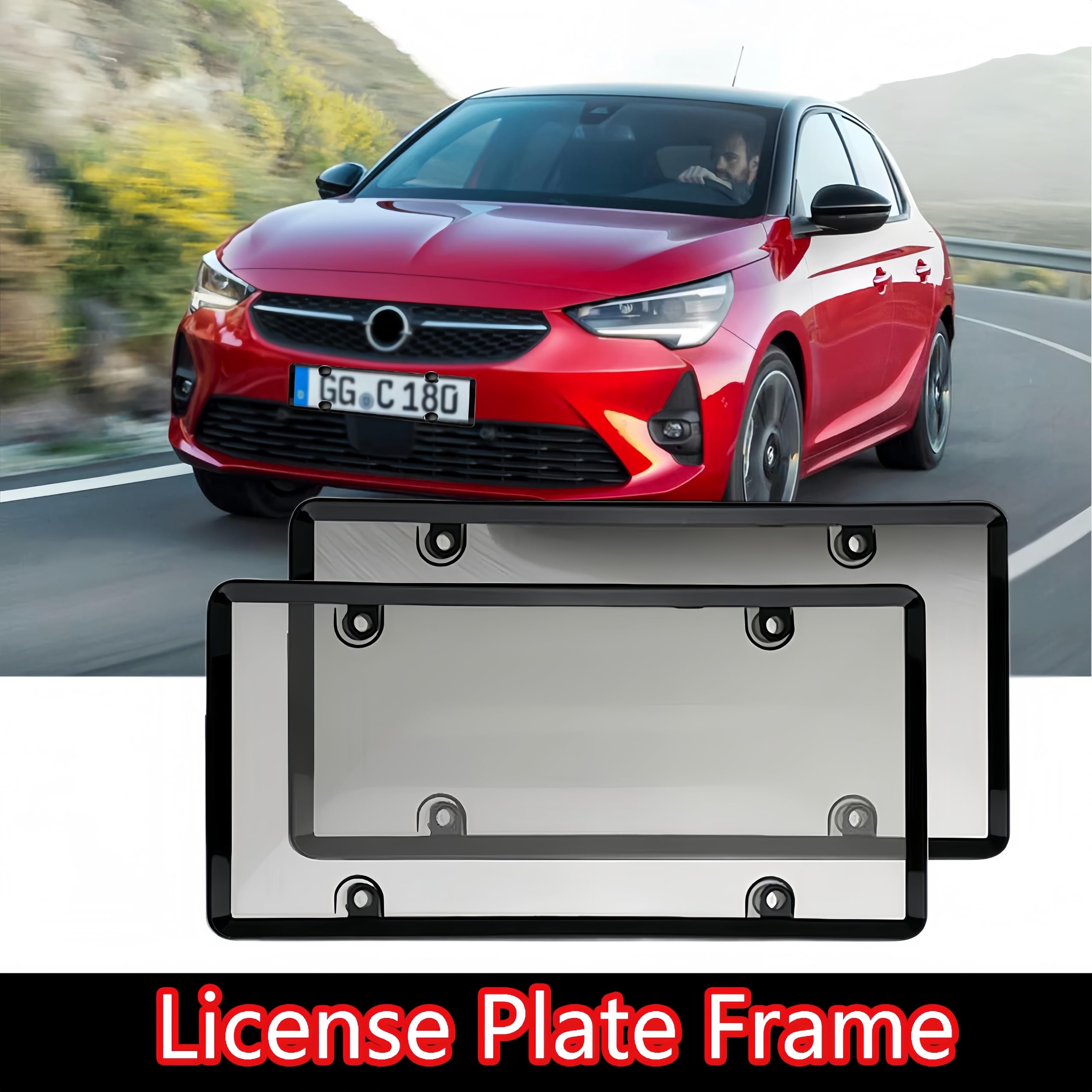 2 Pack UV-Protected License Plate Covers with Screw Caps - Durable Car Accessory for American Standard Vehicles - Perfect for Protecting License Plates from Sun Damage, Theft & Weather - Ideal for Cars, Trucks & SUVs