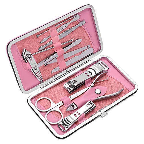 Professional Stainless Steel Nail Clippers Set - 12PCS Manicure Pedicure Kit with Travel Case for Home, Salon & Travel Grooming Essentials