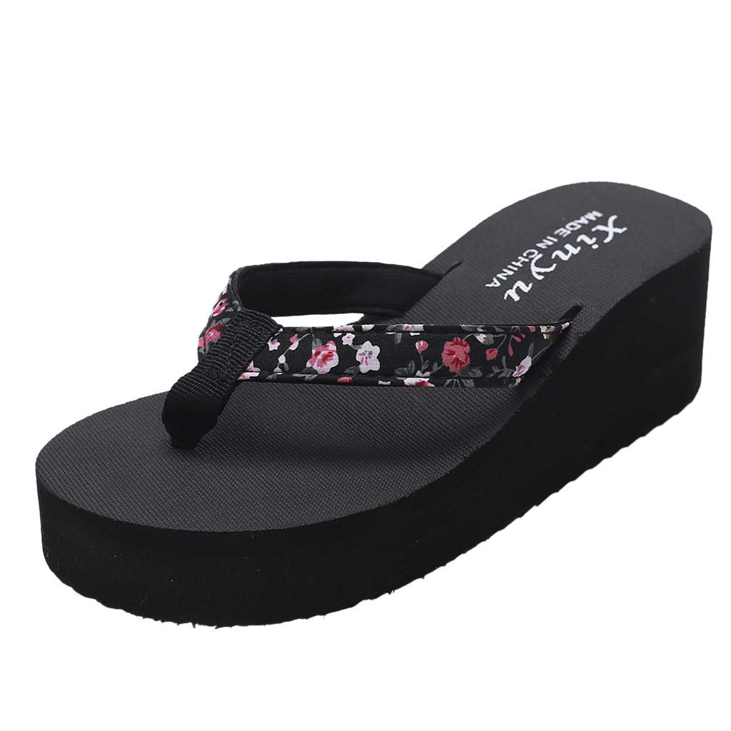 Women's Non-Slip Wedge Slippers - Fashionable Beach Casual Shoes & Cozy Fuzzy Flip Flops for Women | Perfect for Home, Travel, and Outdoor Relaxation