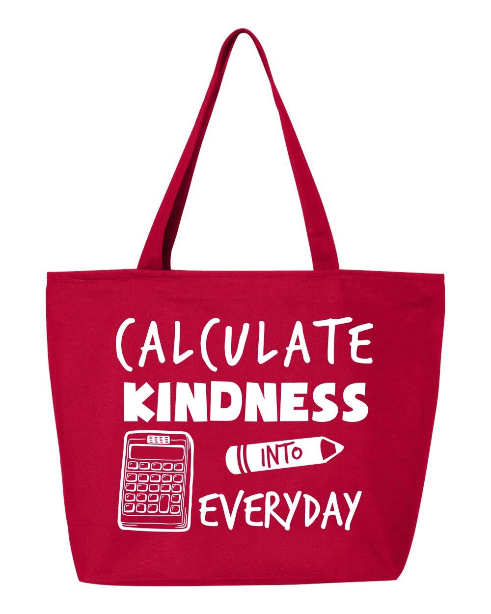 Shop4Ever® Heavy Duty Zippered Canvas Tote Bag - 12oz Durable Teacher Appreciation Gift for Math Educators - Perfect for School, Grocery Shopping & Everyday Use