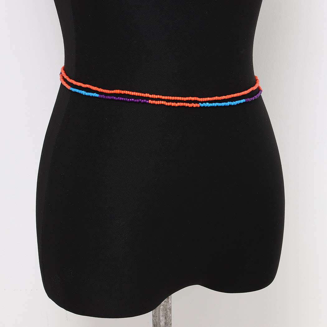 Boho Waist Chain Body Jewelry - African Beaded Belly Chains for Women & Girls | Colorful Bikini Accessories for Beach, Festival & Summer Outfits