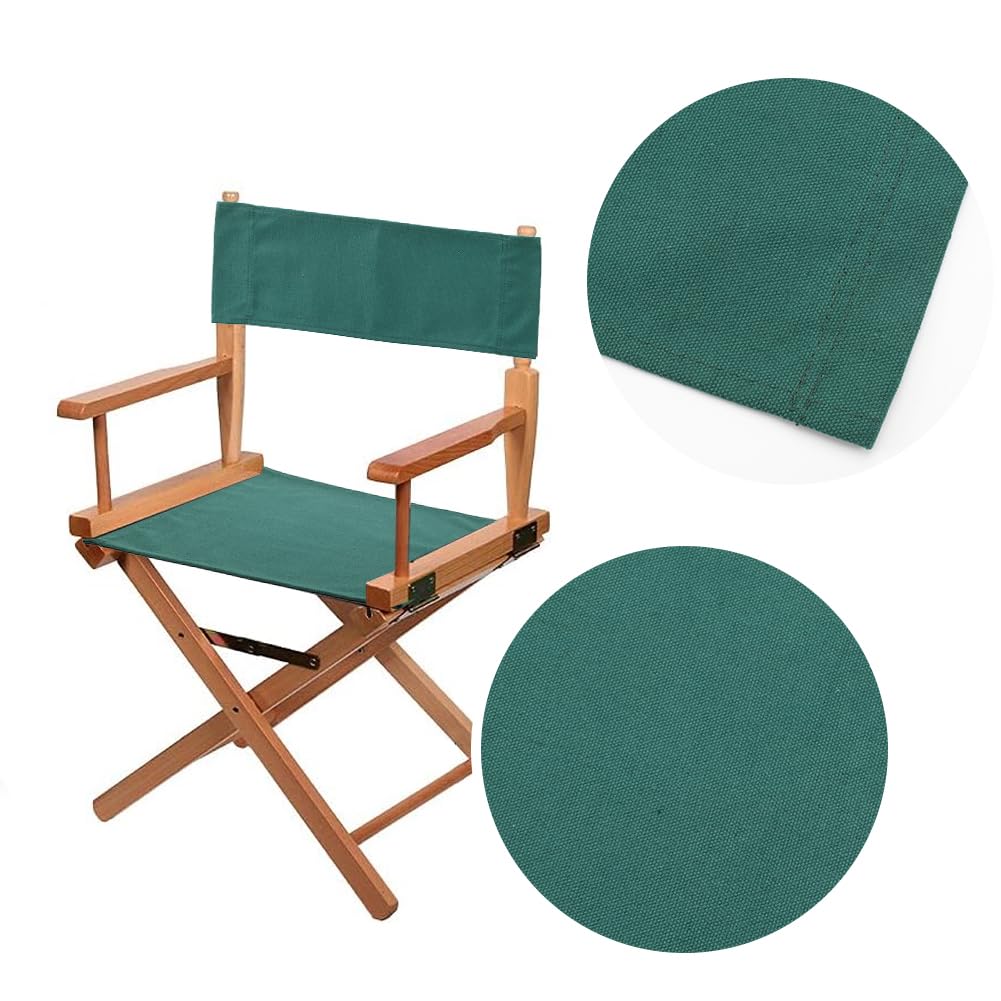 GORGECRAFT 19-20x7-15 Inch Green Canvas Replacement Chair Covers Kit - Seat & Back with Wood Sticks - Easy Clean Folding Chair Covers for Home, Patio, Movie Theater, and Outdoor Furniture Accessories