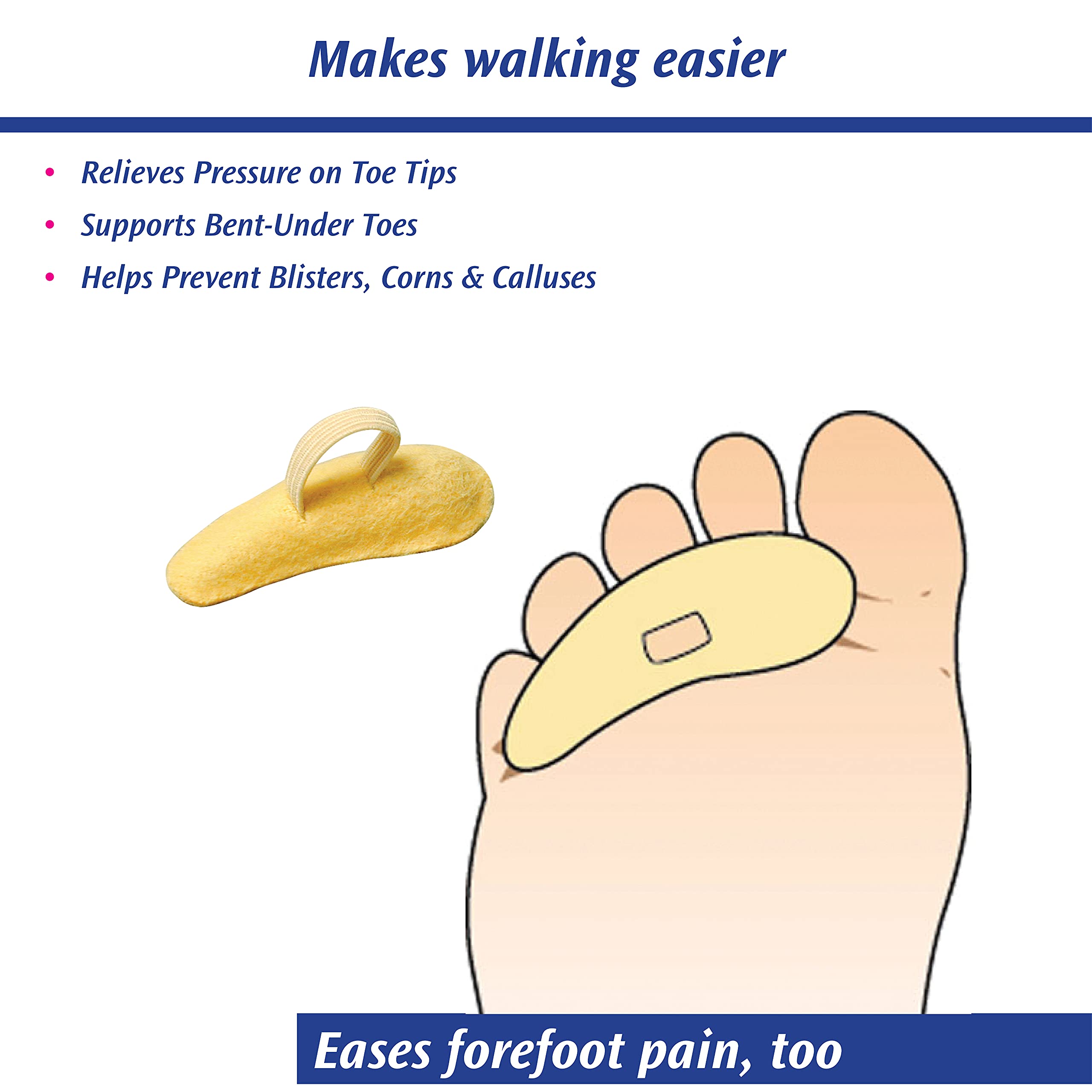 Pedifix Hammer Toe Cushion for Pain Relief - Small Size Left Foot - Comfortable Toe Protector for Walking, Running & Daily Activities