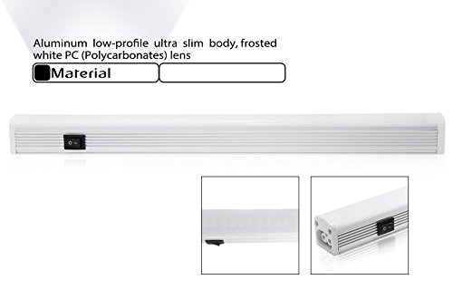 Extendable 6W LED Under Cabinet Lighting Fixture - 110V Warm White 3000K - 72 LEDs with 120° Beam Angle - Aluminum Housing for Kitchen, Bathroom, Closet & Accent Lighting - Perfect for Task Lighting and Home Decoration