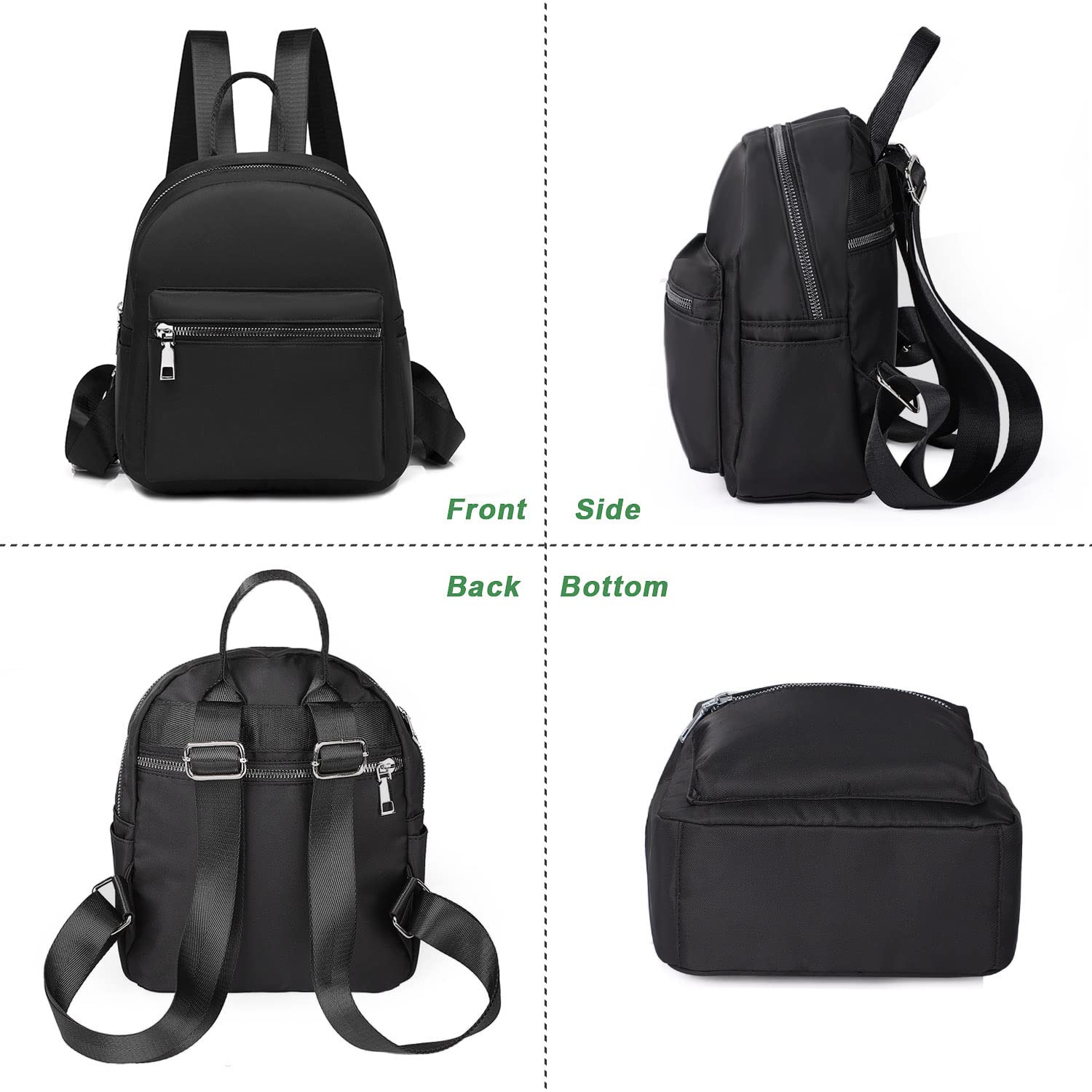 Etercycle Mini Backpack Purse for Women - Small Travel Backpack Shoulder Bag, Lightweight & Durable (Black) | Perfect for Daily Commute, Weekend Getaways & College Campus Use