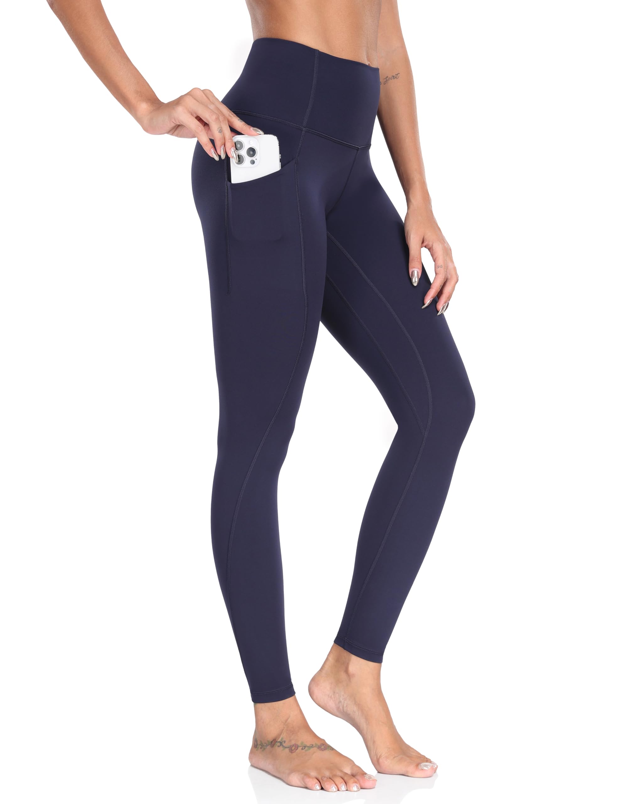 YUNOGA Women's High Waist Yoga Pants with Pockets - Tummy Control Workout Leggings for Running, Gym & Lounge | Full Length Stretchy Athletic Pants