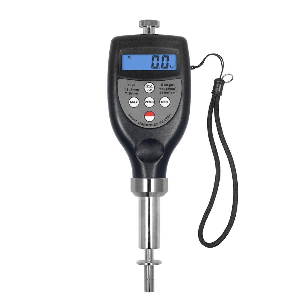 Fruit Hardness Tester Penetrometer - Portable Sclerometer for Measuring Fruit Firmness (0.2-22.0 kgf/cm²) - Ideal for Testing Strawberries, Pears, Avocados and Vegetables in Farms, Orchards & Quality Control Labs