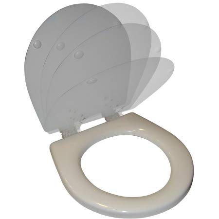 Slow Close Toilet Seat & Cover - Soft Closing Hinges, Durable White Plastic - Perfect for Bathroom Upgrade & Home Renovation
